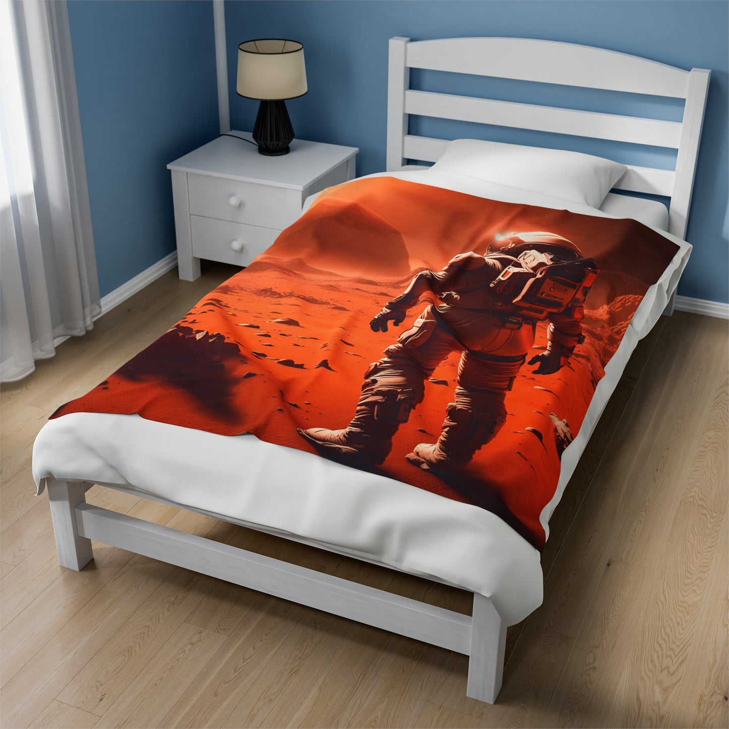 Mars Mission Velveteen Plush Blanket