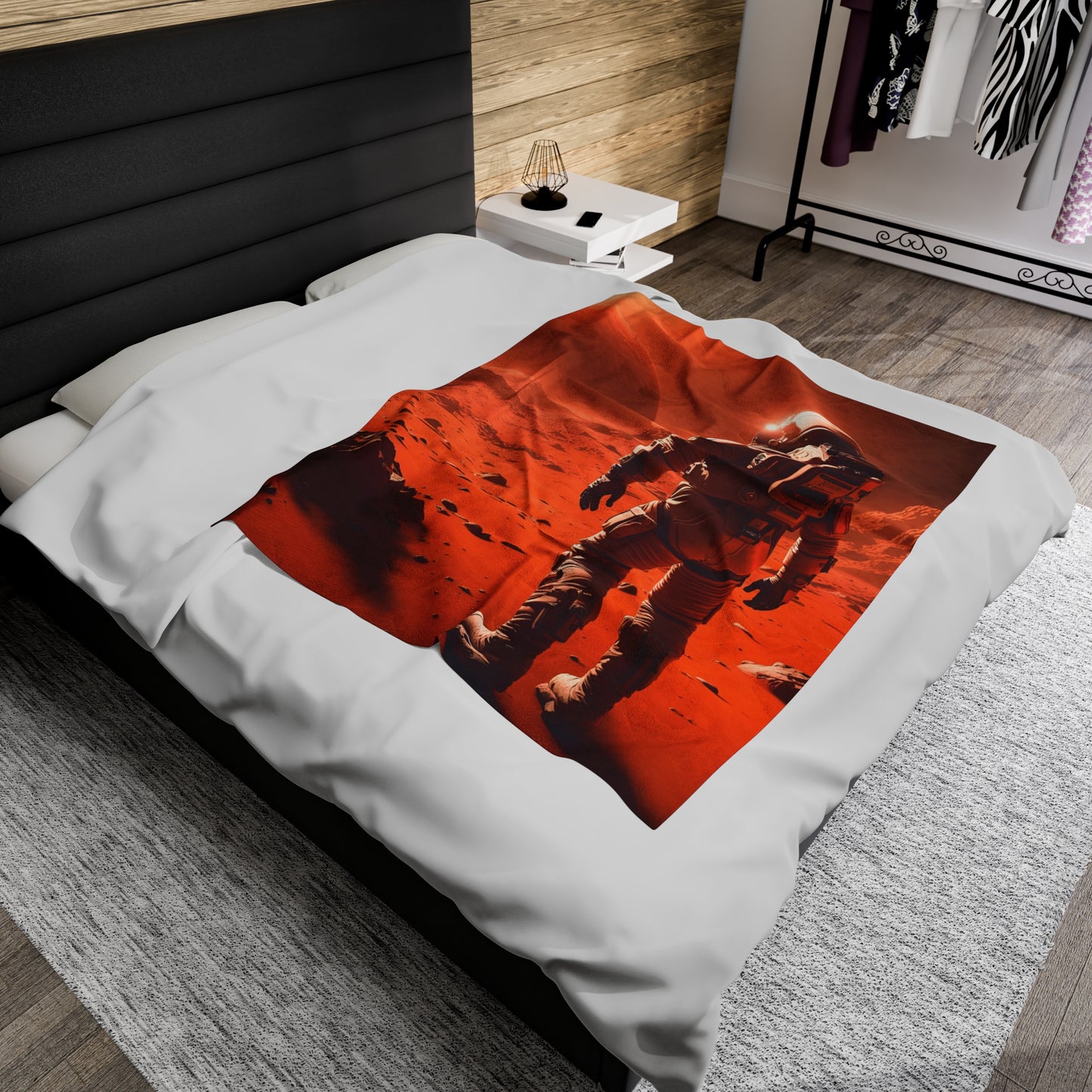 Mars Mission Velveteen Plush Blanket