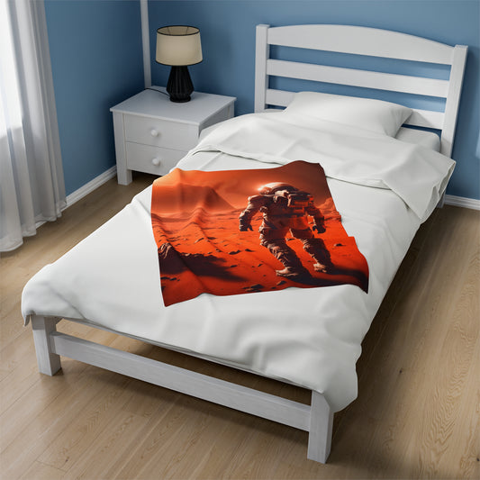 Mars Mission Velveteen Plush Blanket