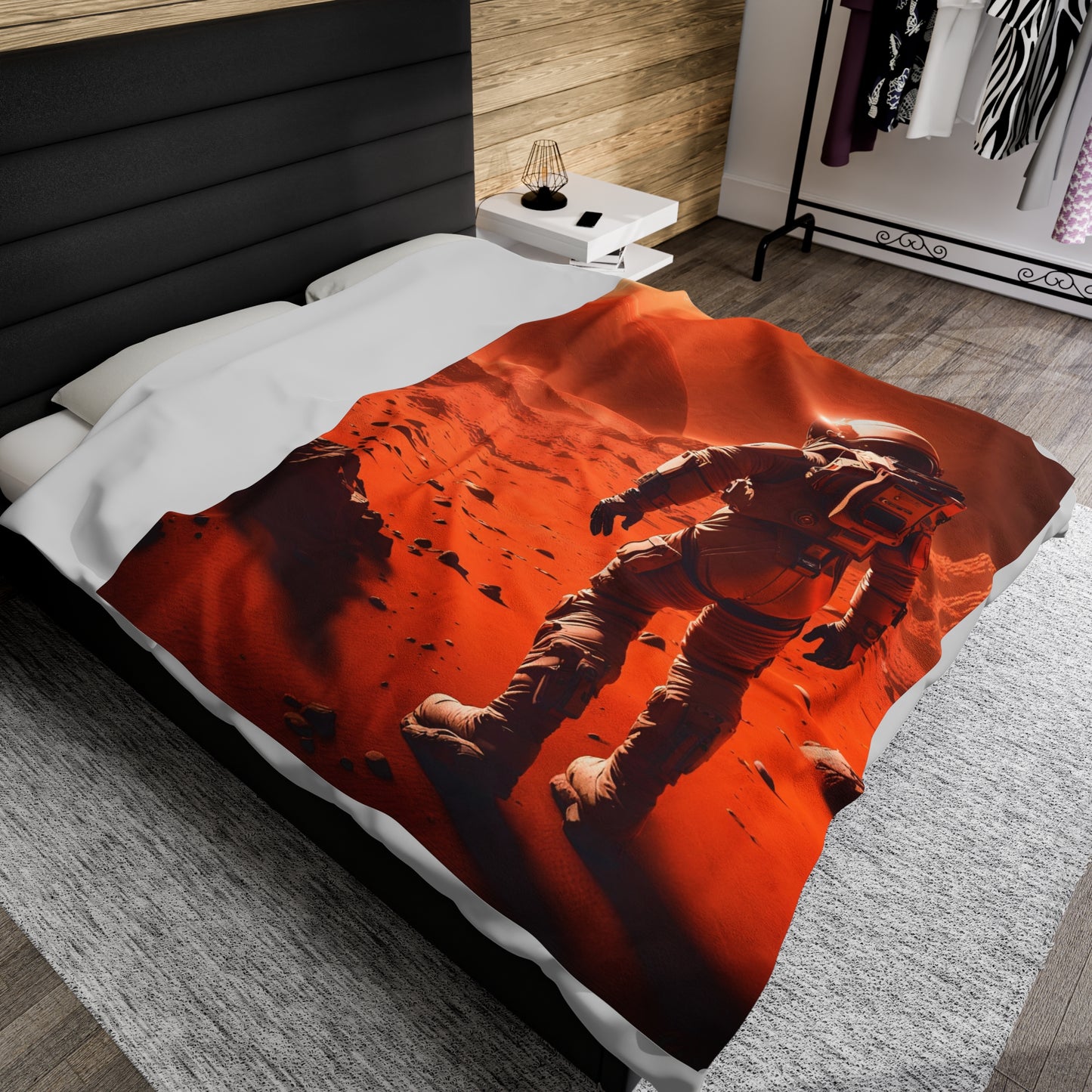 Mars Mission Velveteen Plush Blanket