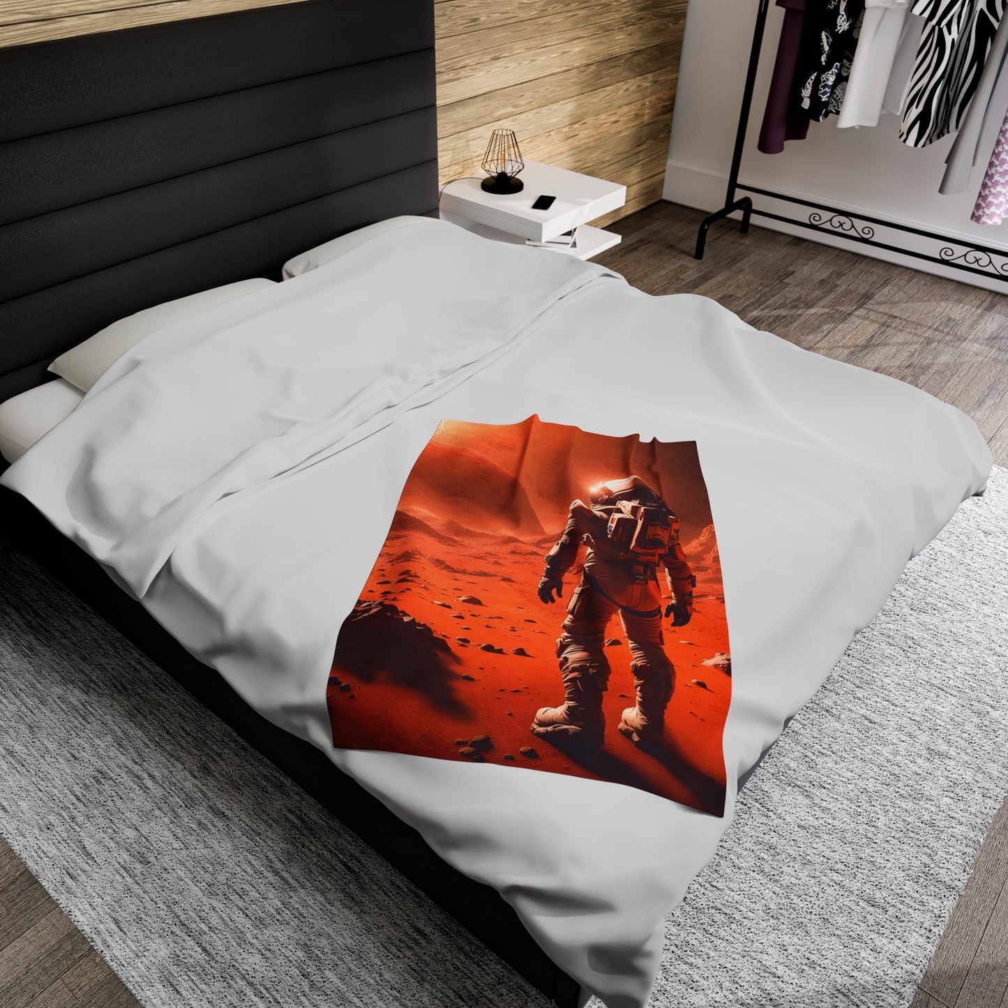 Mars Mission Velveteen Plush Blanket