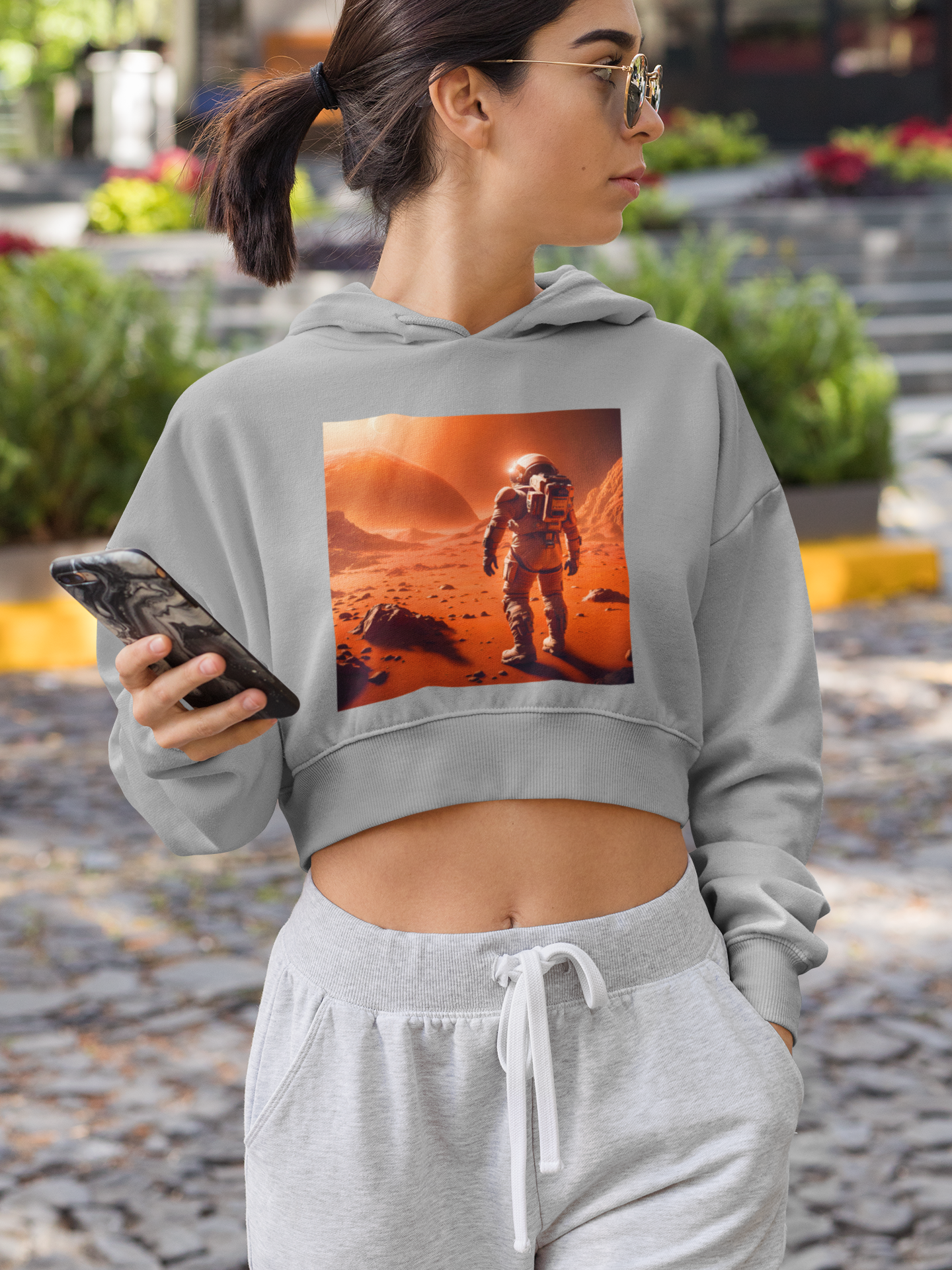 Mars Mission Women's Cropped Hoodie | Bella + Canvas 7502