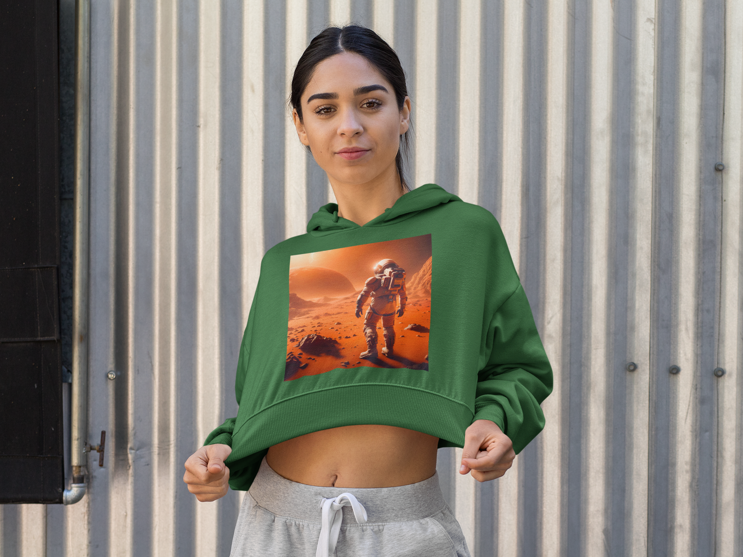 Mars Mission Women's Cropped Hoodie | Bella + Canvas 7502