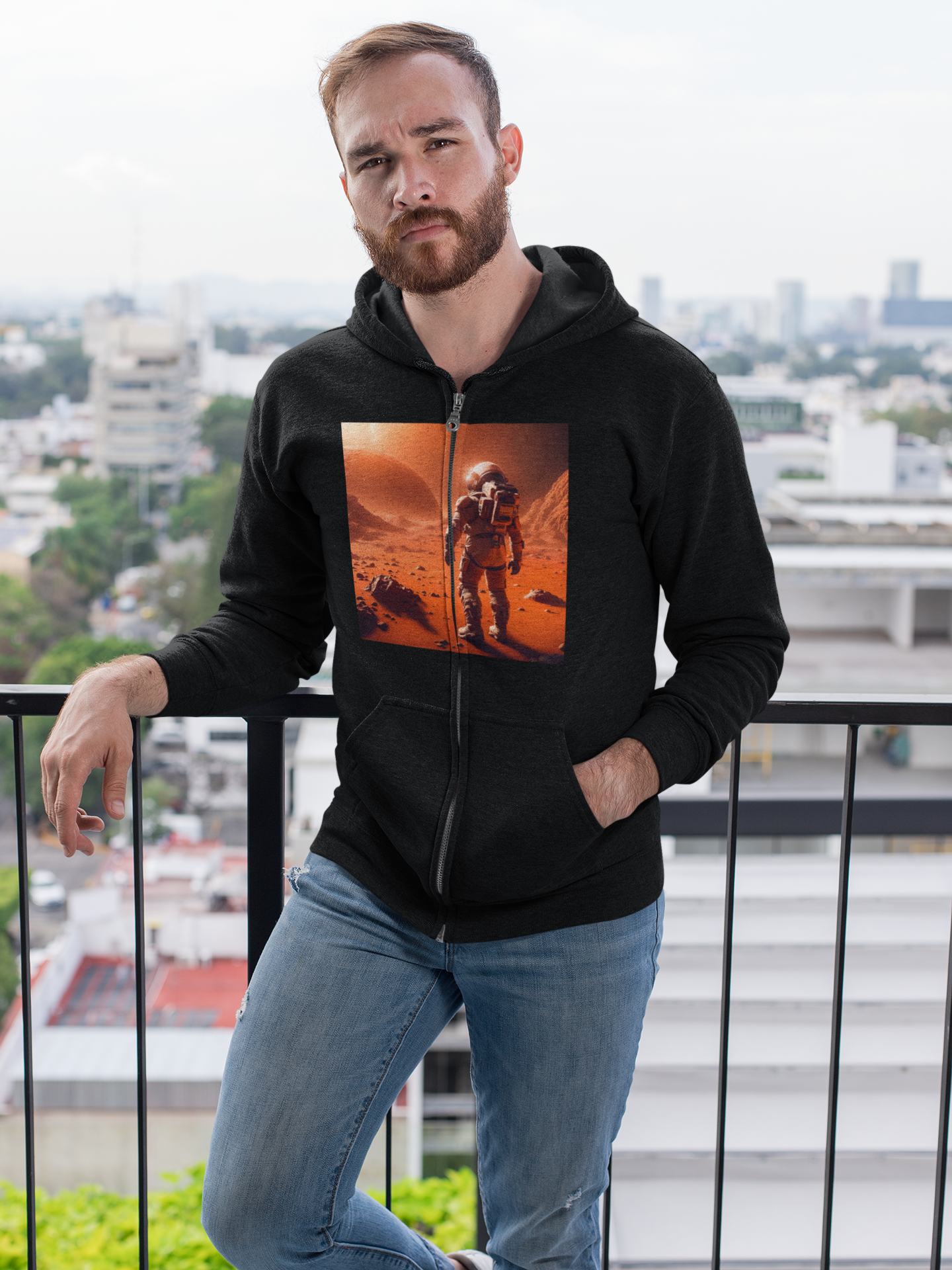 Mars Mission-Organic Unisex Zip Hoodie