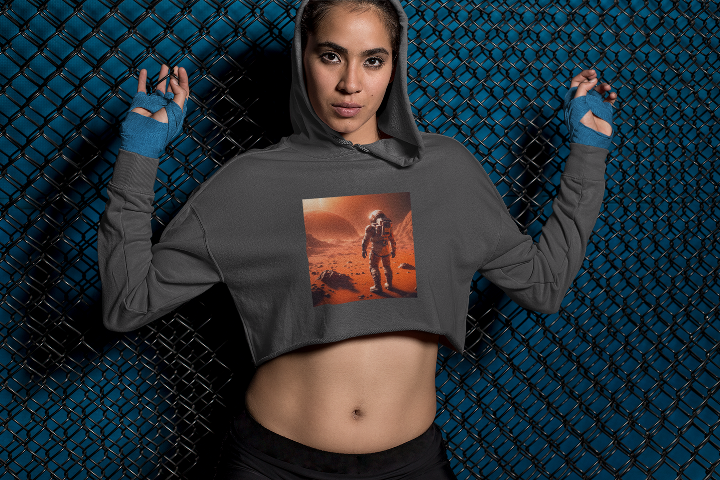 Mars Mission Women's Cropped Hoodie | Bella + Canvas 7502