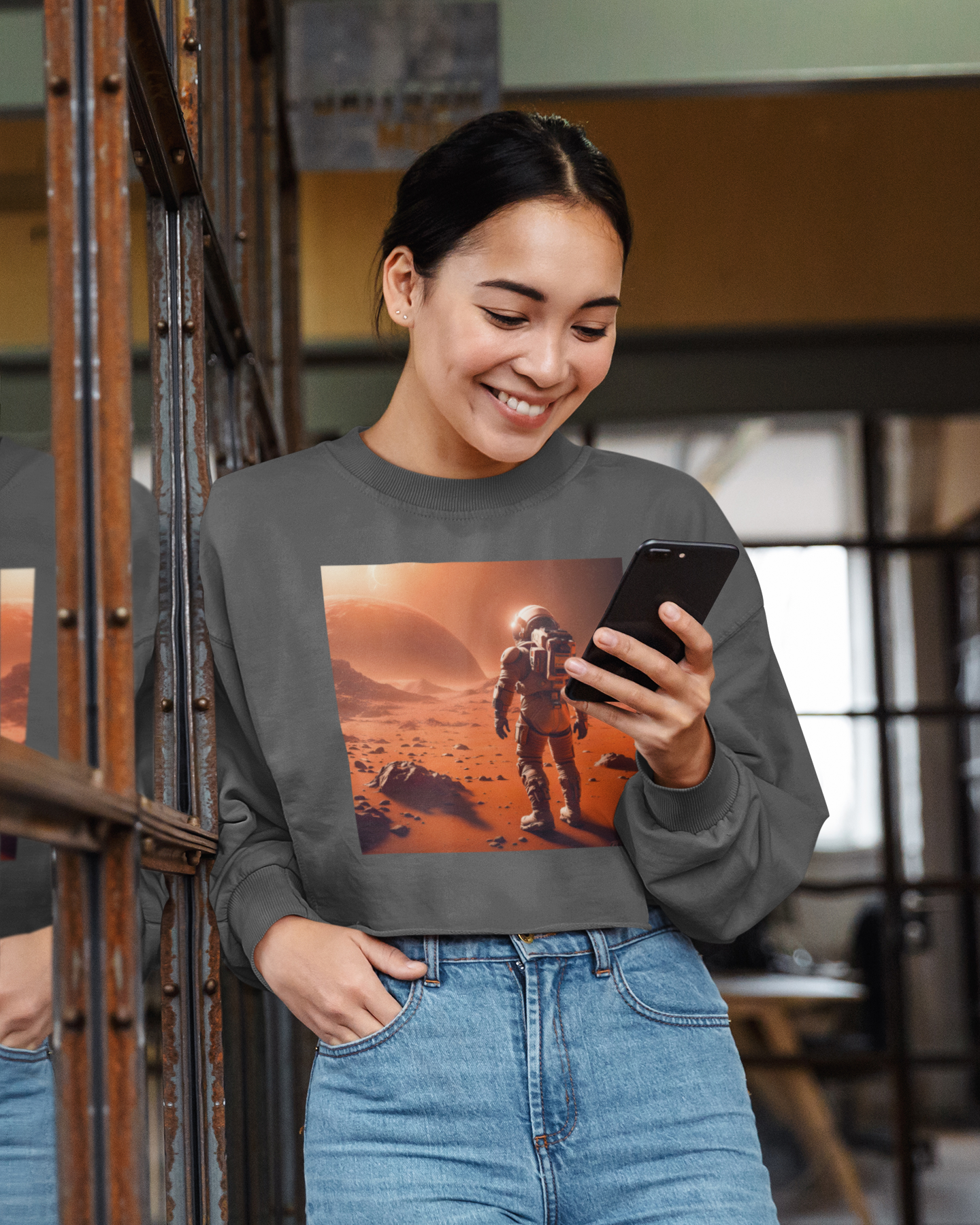 Mars Mission-Women's Cropped Sweatshirt | Bella + Canvas 7503