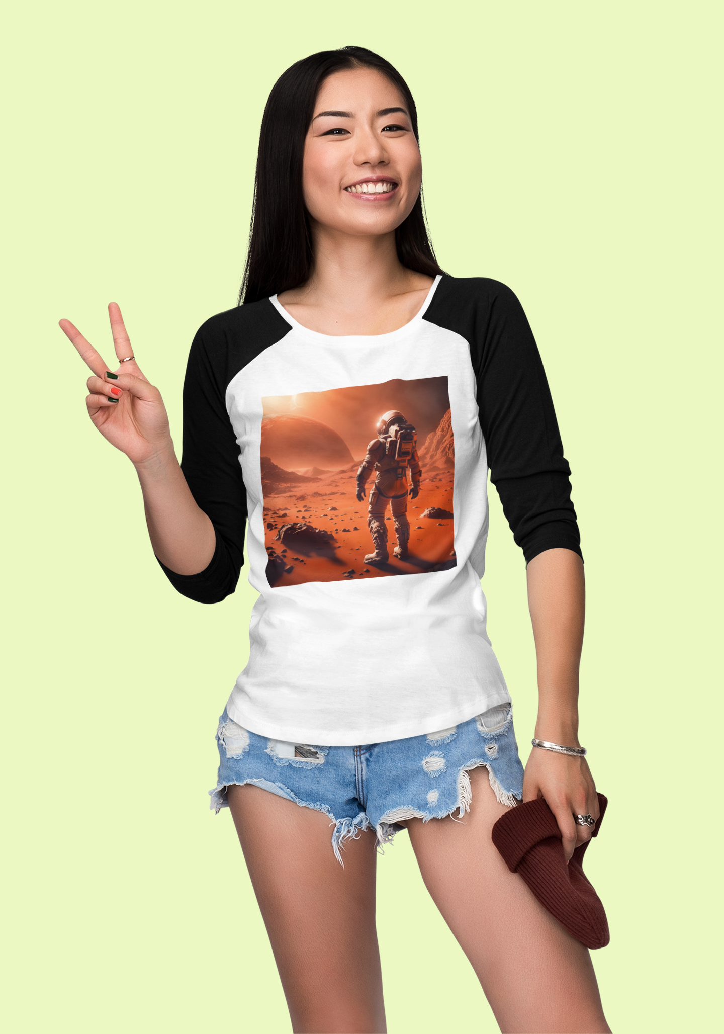 Mars Mission-Unisex 3/4 sleeve Raglan T-shirt