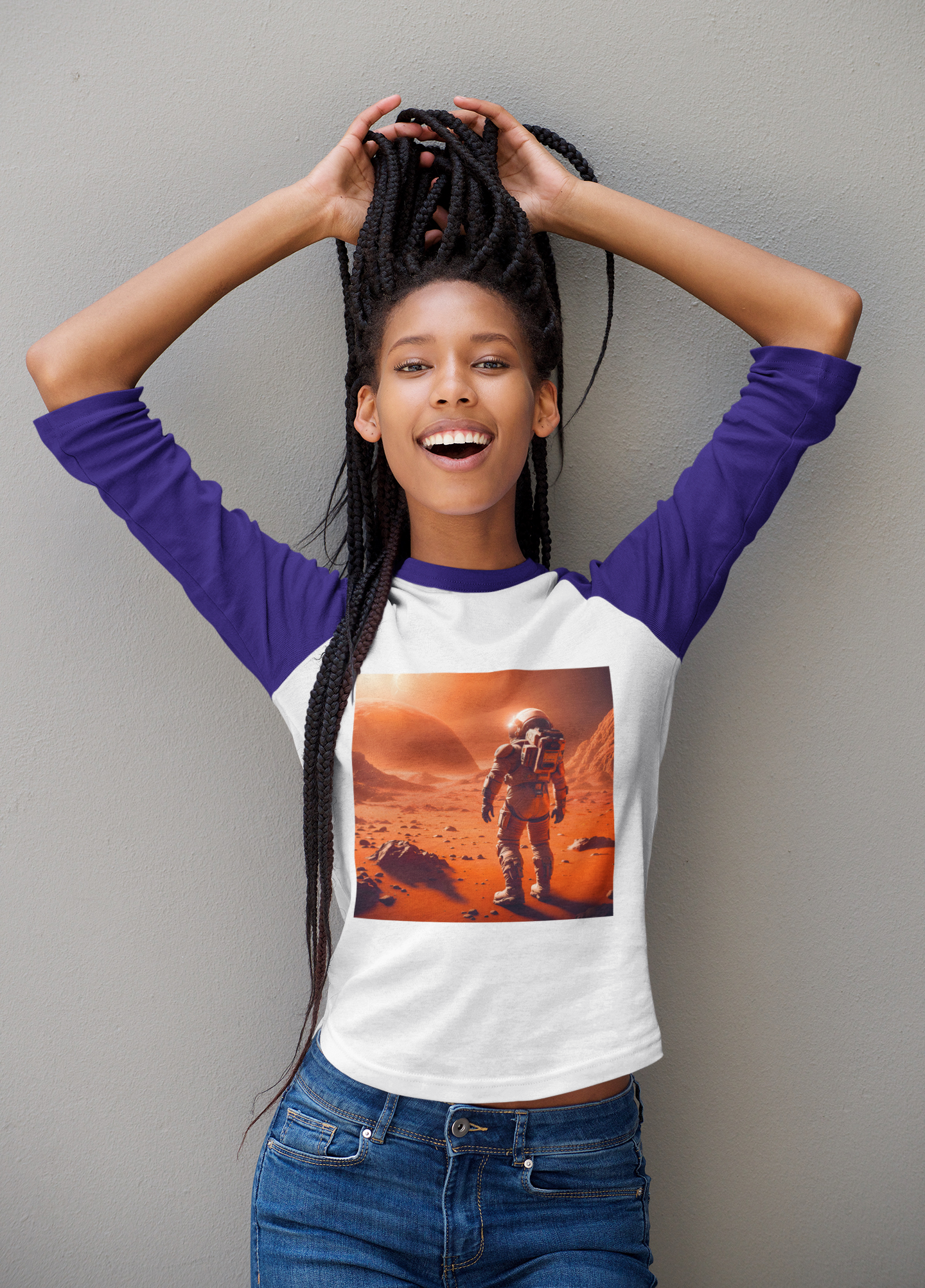 Mars Mission-Unisex 3/4 sleeve Raglan T-shirt