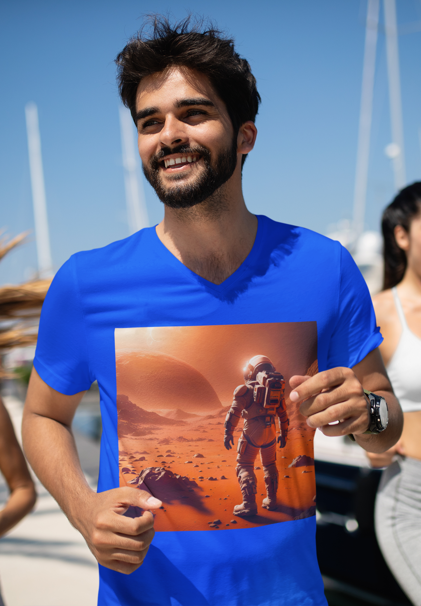 Mars Mission Premium Unisex V-Neck T-shirt